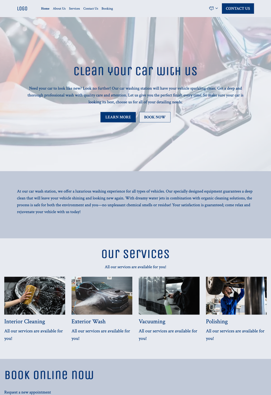car washing station template preview