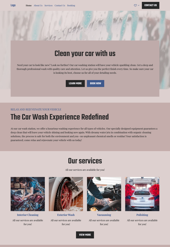 car washing station template preview
