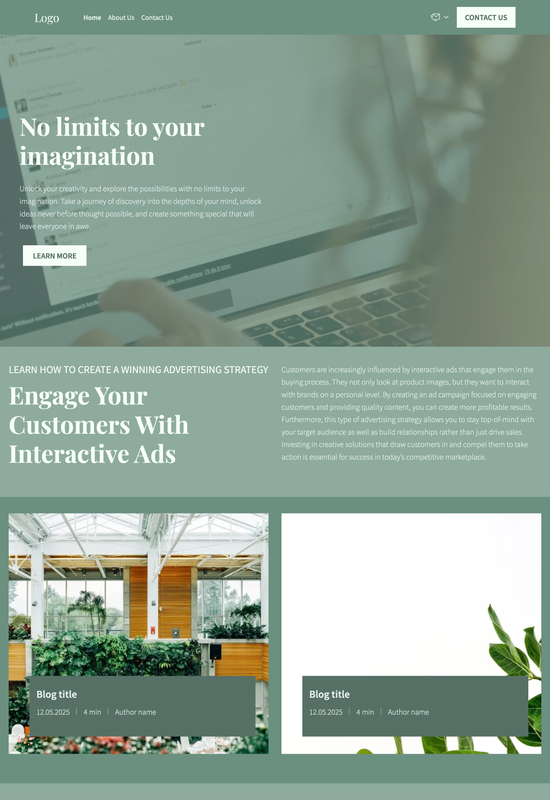 advertising blog template preview