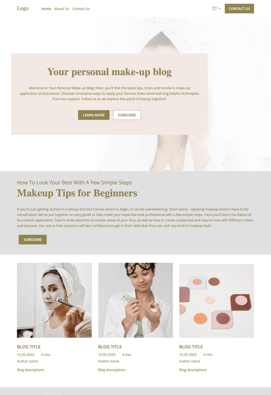 makeup video blog template preview