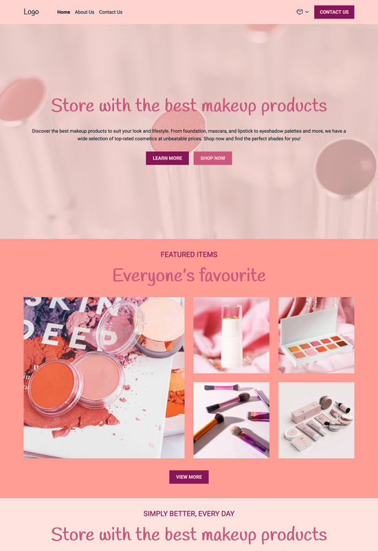 makeup store template preview