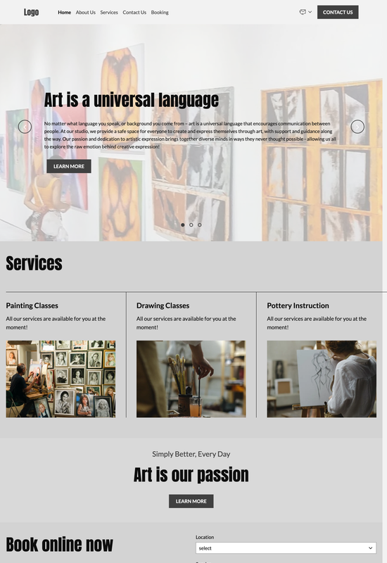 art studio template preview