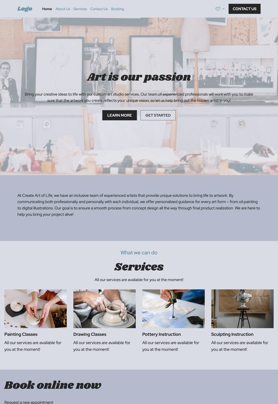 art studio template preview