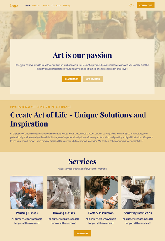 art studio template preview