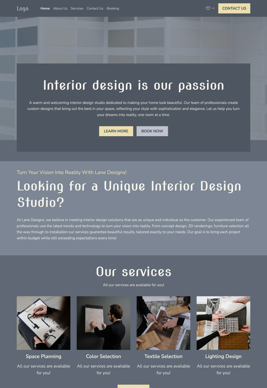 interior design studio template preview