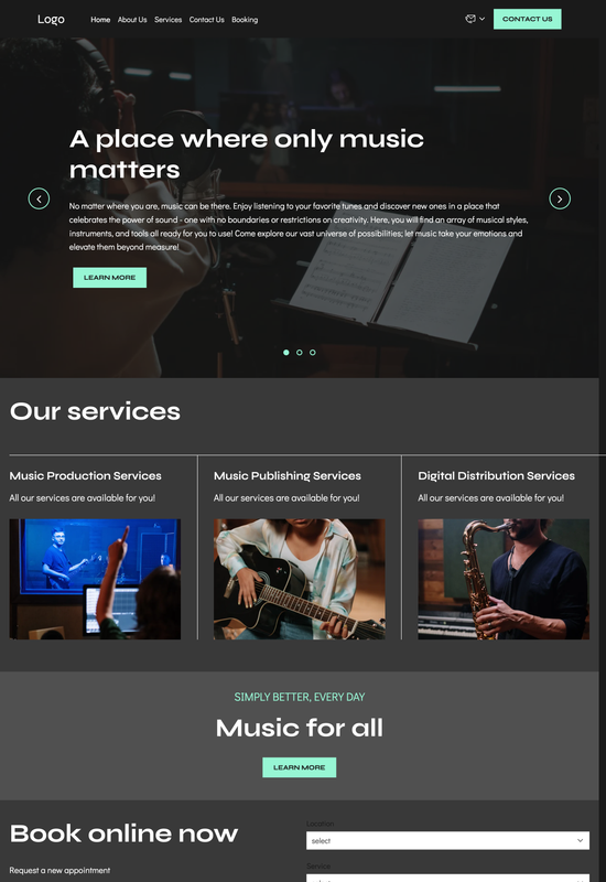 podgląd szablonu biznesu muzycznego