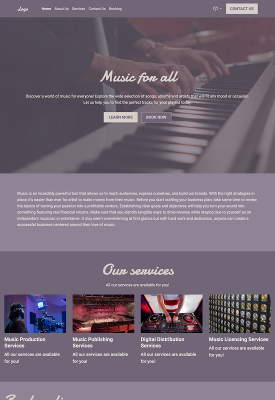 music business template preview