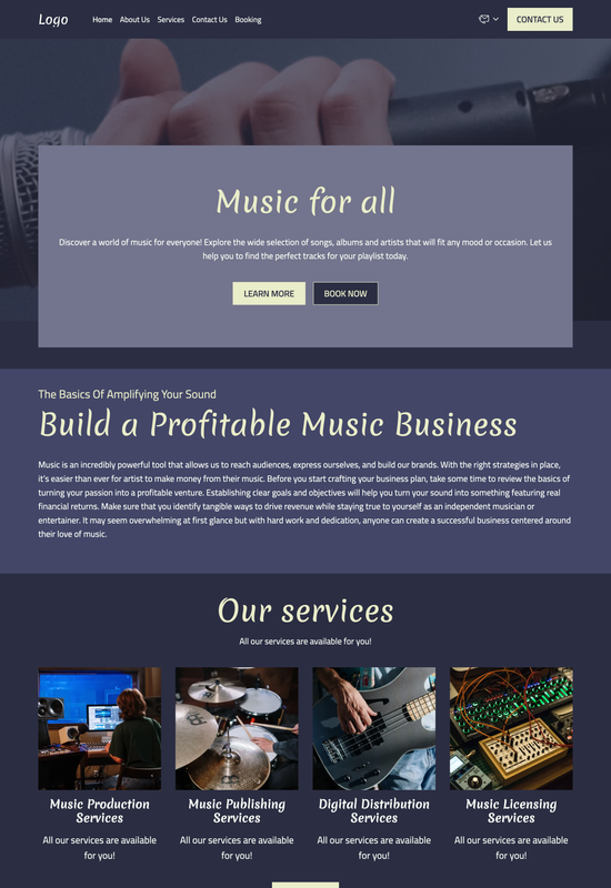 music business template preview