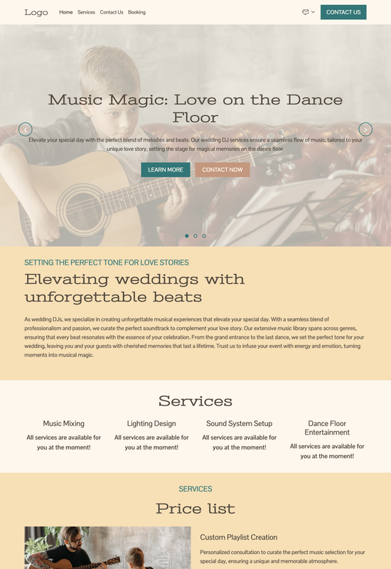 Anteprima del template per DJ per eventi