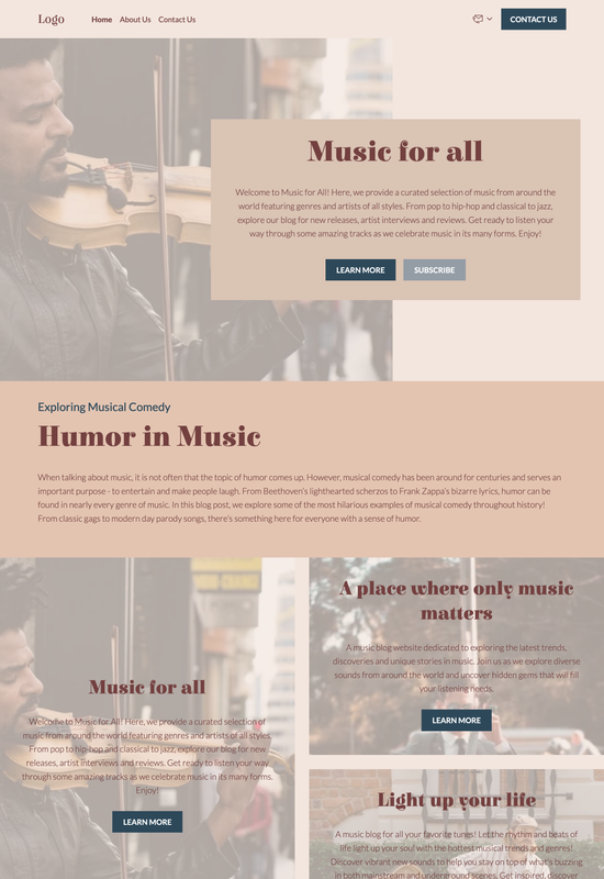 music blog template preview