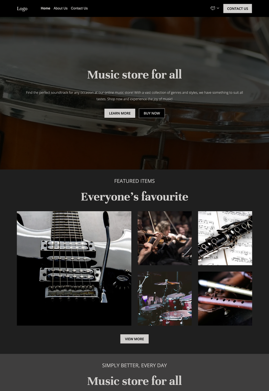 music store template preview