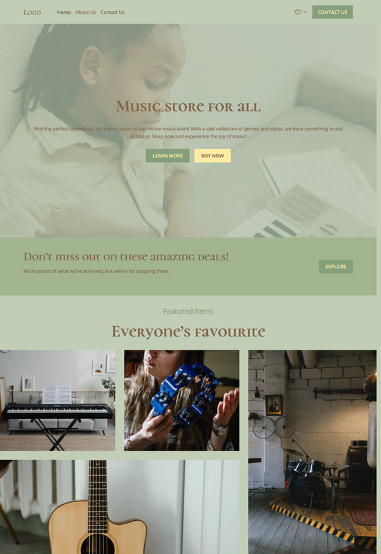 music store template preview