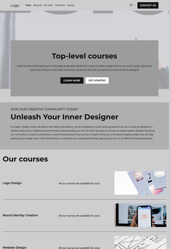 graphic design school template preview