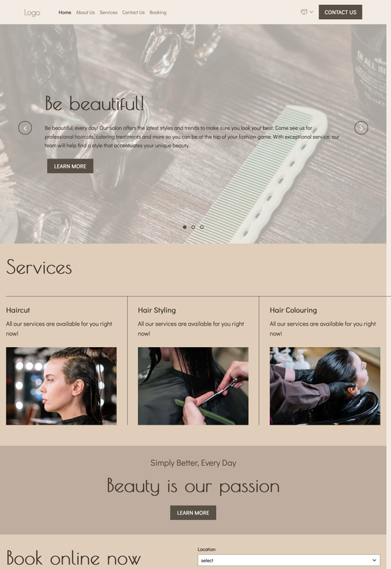 hair salon template preview