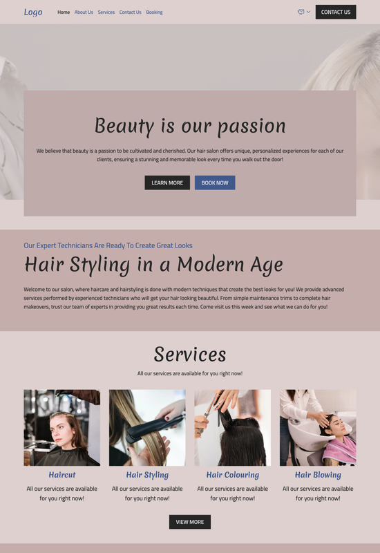 hair salon template preview
