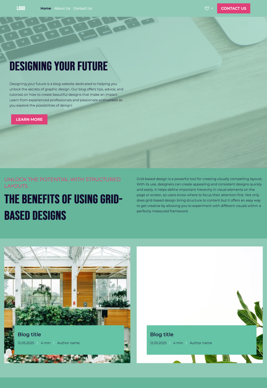 graphic design blog template preview