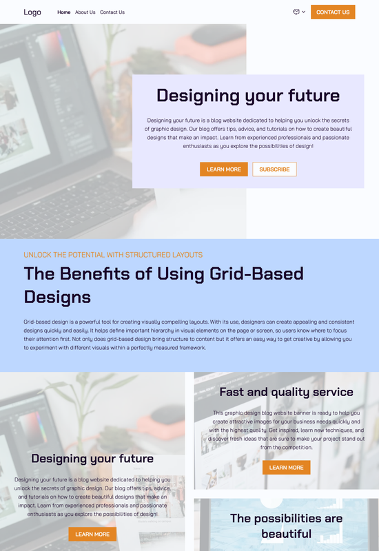 graphic design blog template preview
