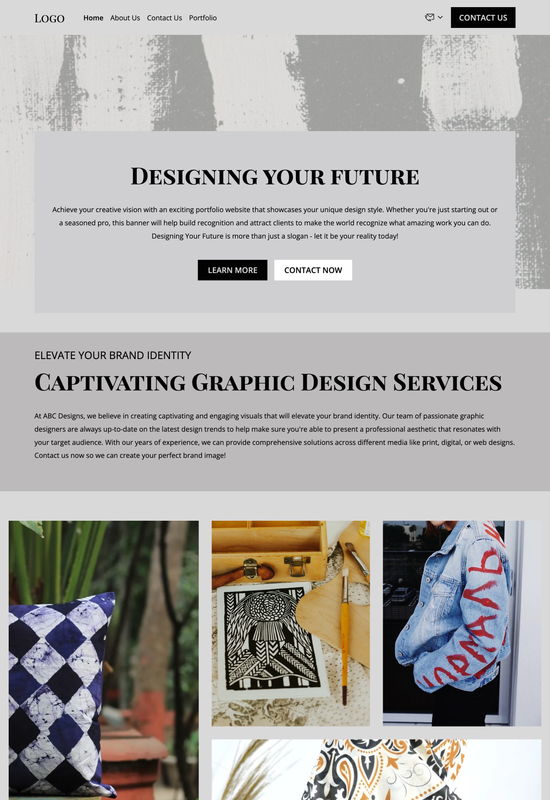 Anteprima del modello di portfolio di graphic design