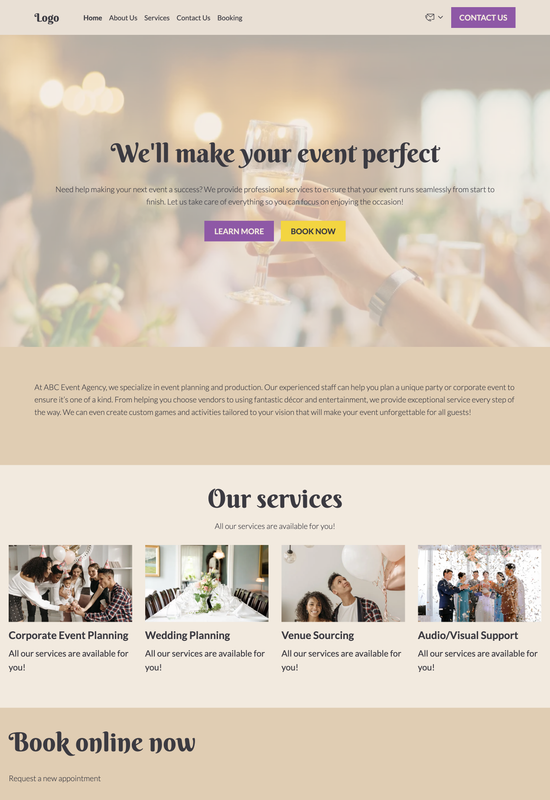 event agency template preview