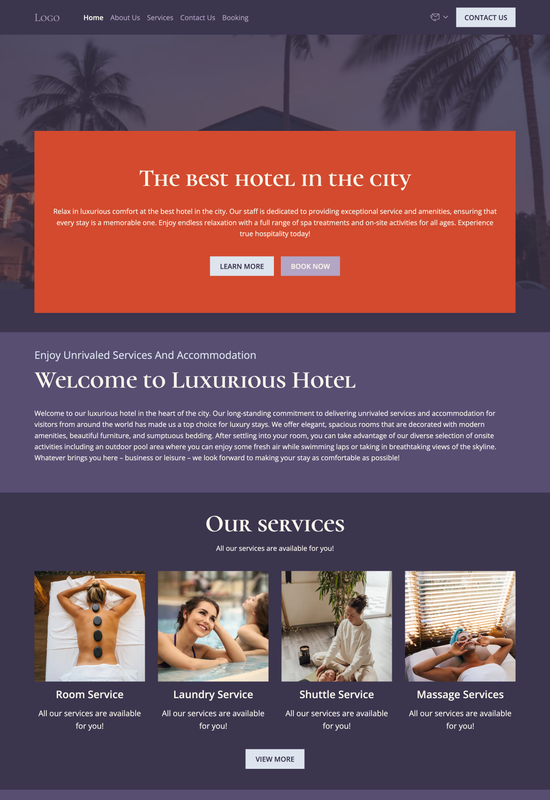 hotel template preview