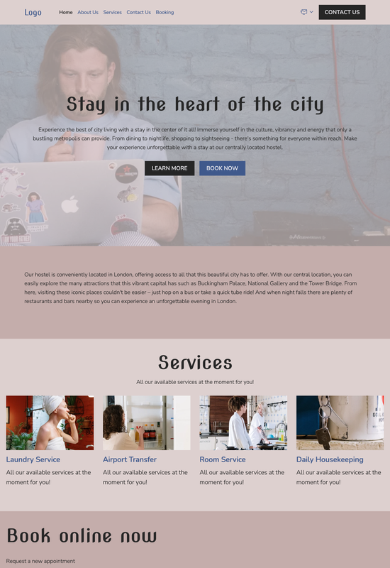 hostel template preview
