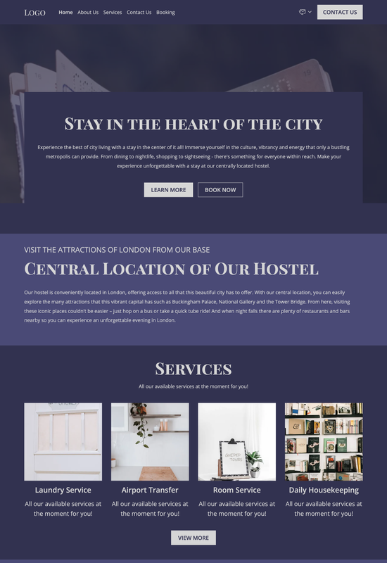 hostel template preview