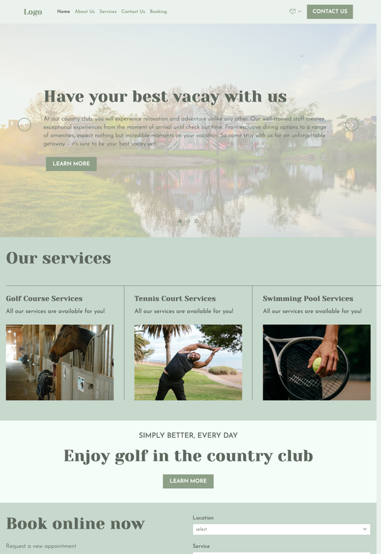 country club template preview