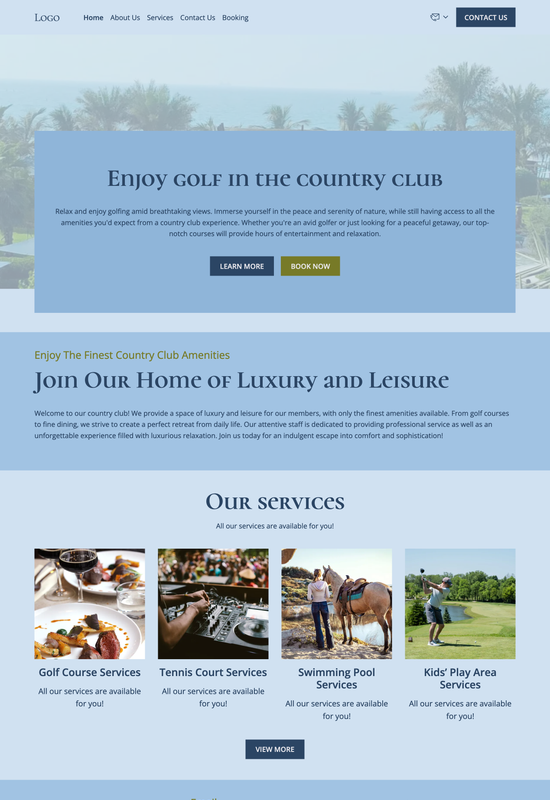 country club template preview
