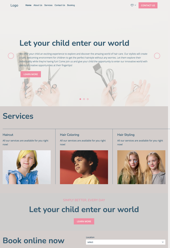 hair salon for kids template preview