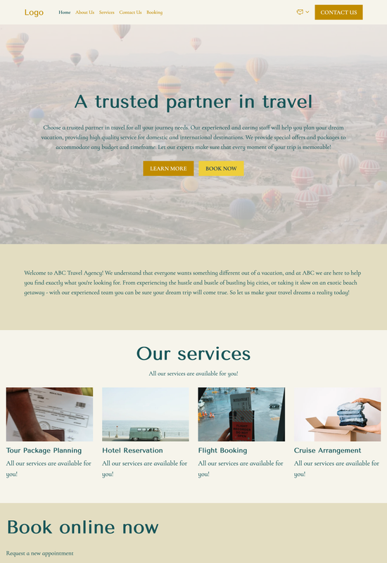travel agency template preview