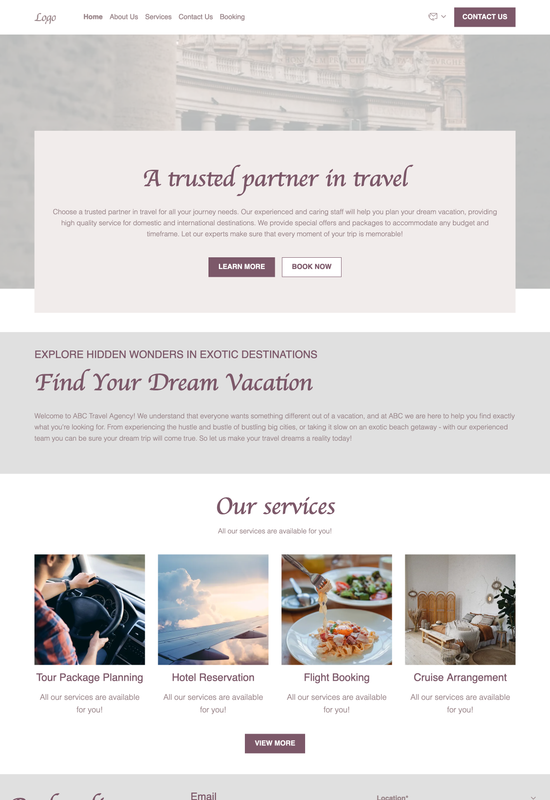 travel agency template preview