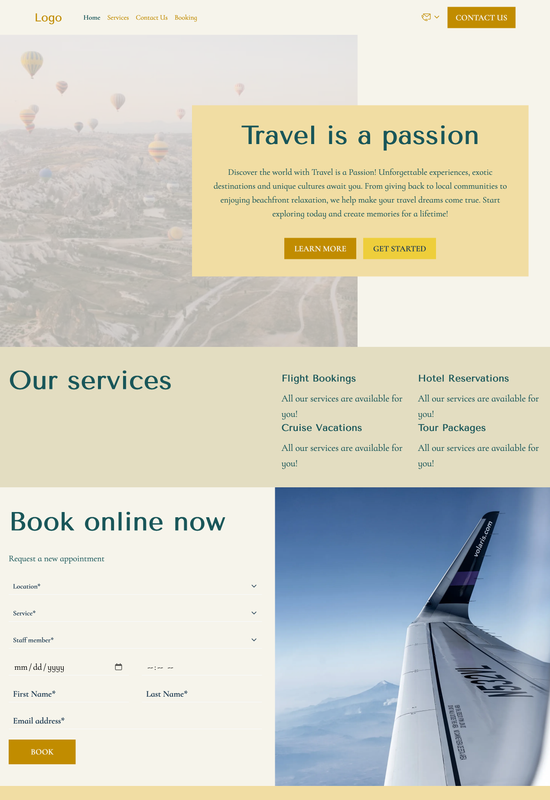 travel agent template preview