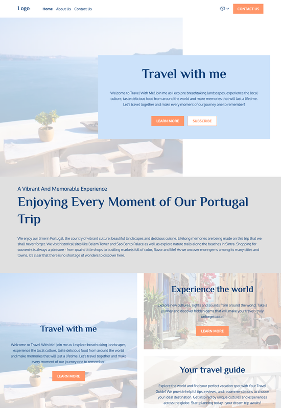 travel blog template preview