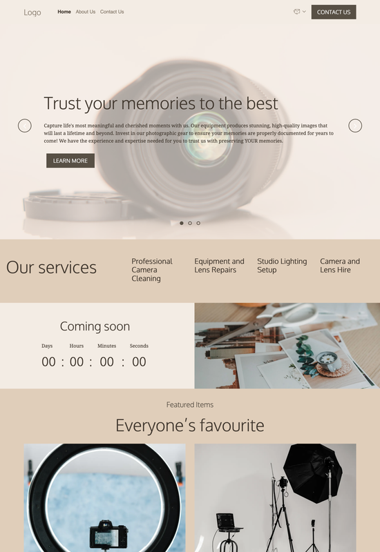 photography equipment store template preview