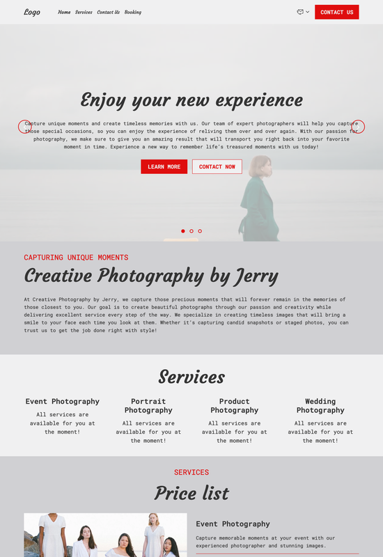 photographer template preview