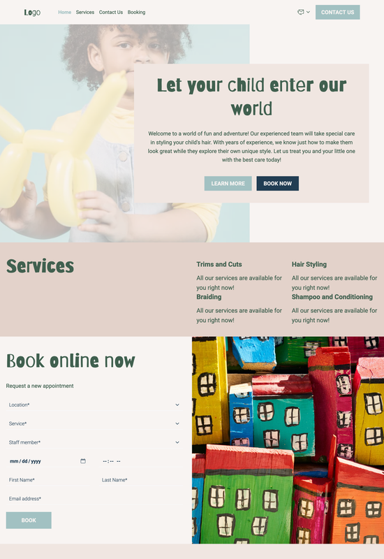 children's hairdresser template preview