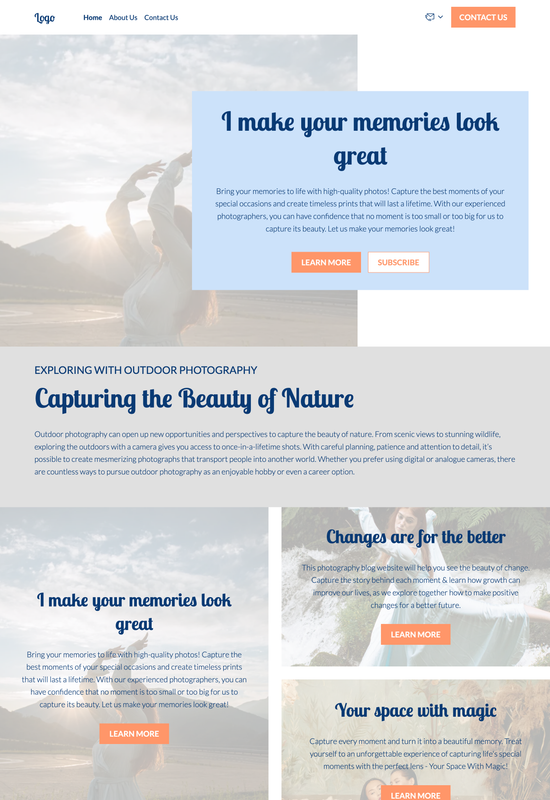 photography blog template preview