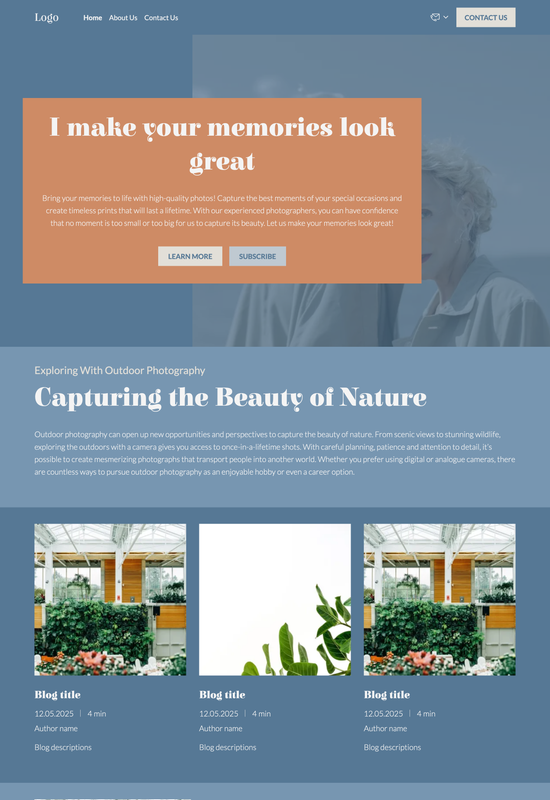 photography blog template preview