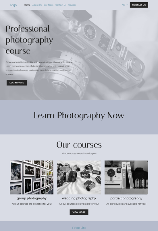 Anteprima del modello per scuola di fotografia