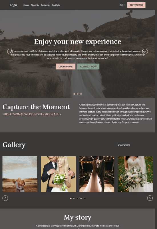 wedding photography portfolio template preview