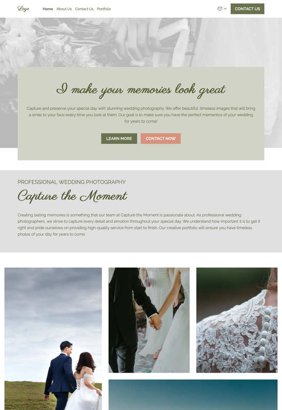 wedding photography portfolio template preview