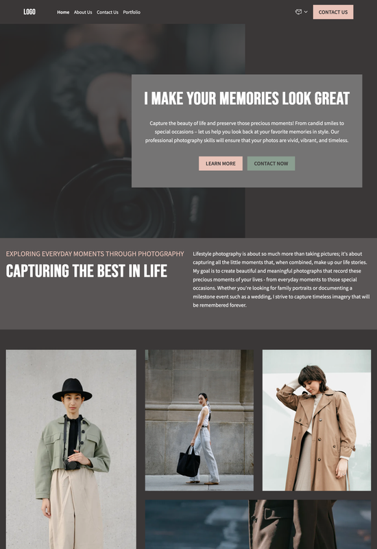 Anteprima del modello di portfolio di fotografia lifestyle