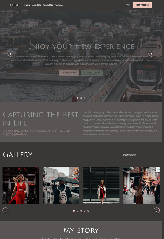 lifestyle photography portfolio template preview
