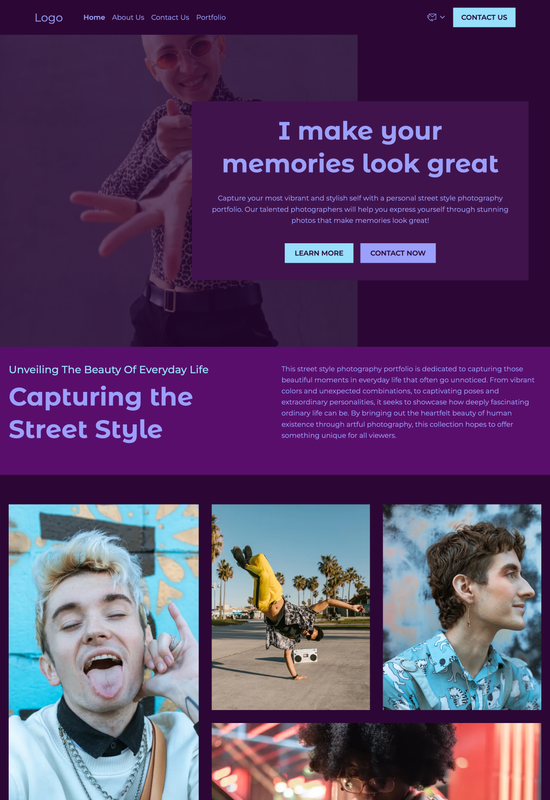 street style photography portfolio template preview