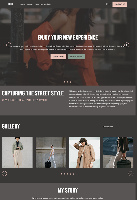 street style photography portfolio template preview
