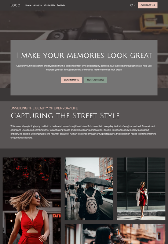 street style photography portfolio template preview