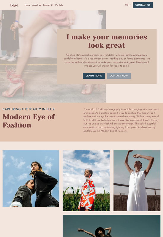 fashion photography portfolio template preview