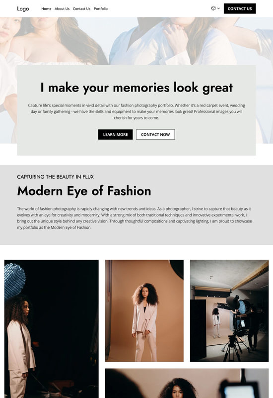 fashion photography portfolio template preview