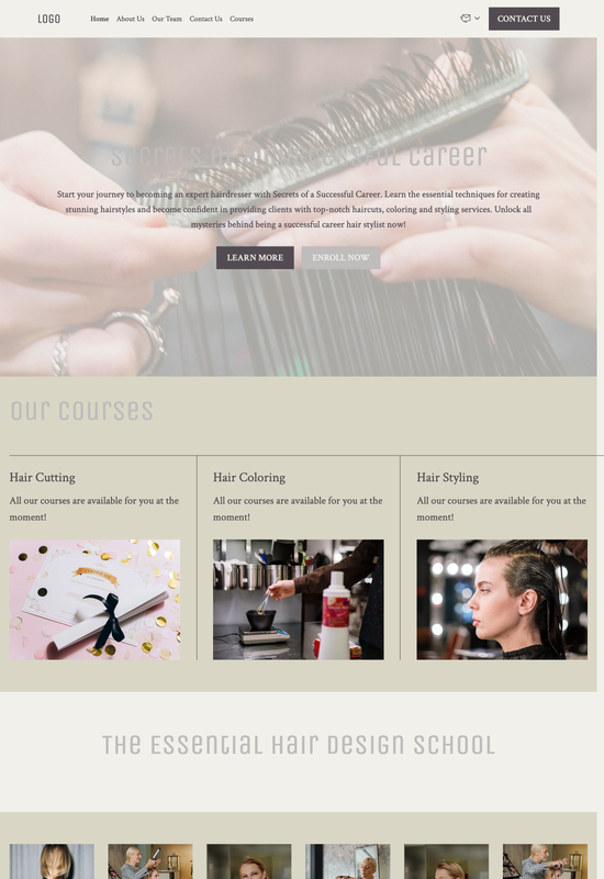 hairdressing school  template preview
