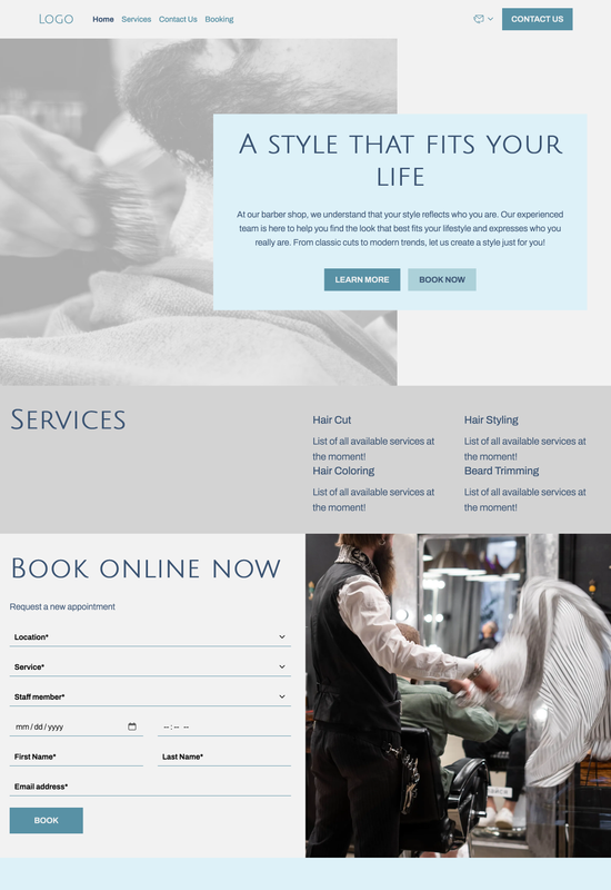 barber template preview